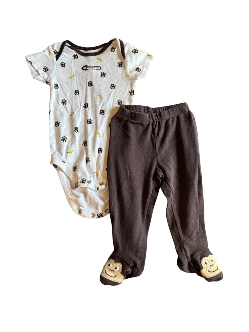 Carter’s Bananas for Mommy Outfit with Monkey Feet - Size 6 Months